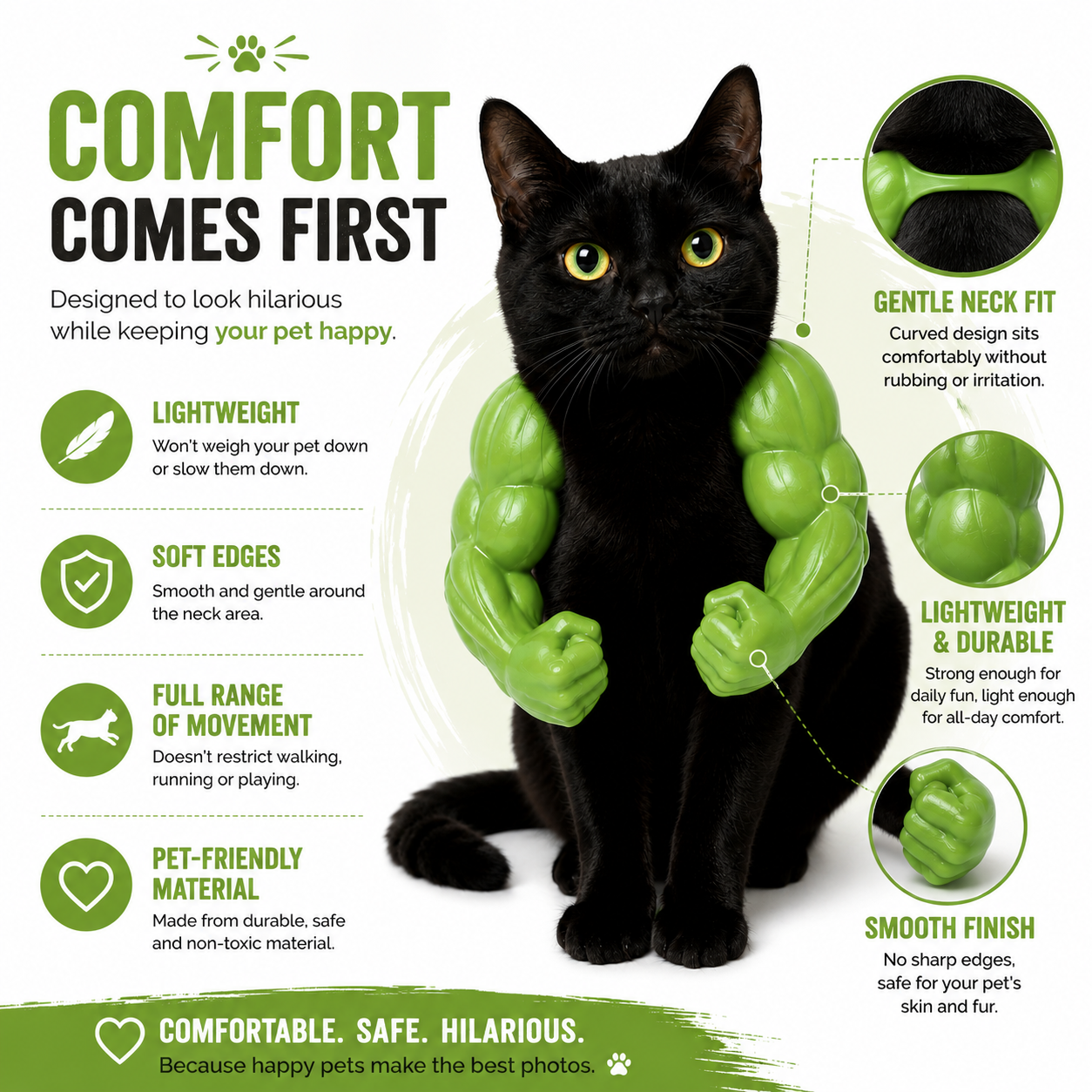 PawForge™ Funny Muscle Arms Costume for Cats & Small Dogs